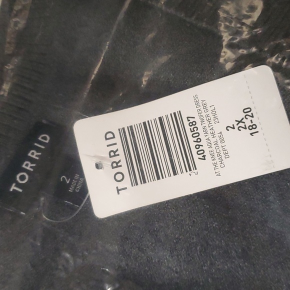 ❤️NWT VINTAGE TORRID SWEATER DRESS - ILLUSION HEM - CHARCOAL HEATHER - PLUS SIZE - Picture 7 of 10